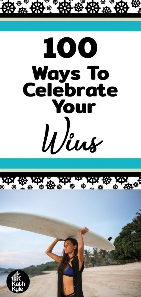 100 Ways To Celebrate Your Wins (Reward Daily Consistency)  Here are all the best ways you can celebrate your daily action and reward yourself for consistency on the path to reach your long term goal. How To Celebrate Achievements, Ways To Reward Yourself, Goal Ideas, Goal Achievement, Accomplishing Goals, Celebrating Success, Goal Celebration, Daily Rewards, Daily Action