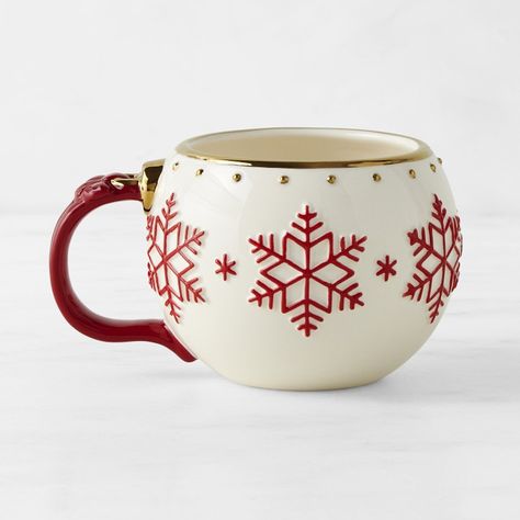 'Twas the Night Before Christmas Ornament Figural Mug | Williams Sonoma Color Me Mine, Christmas Dinnerware, Kids Pottery, Santa Decorations, Chocolate Bomb, Painted Cups, Night Before Christmas, Twas The Night, Christmas Dishes