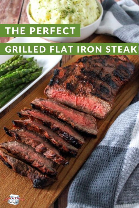 How to Grill the Perfect Flat Iron Steak Iron Steak Recipes, Grilled Flat Iron Steak, Flat Iron Steak Recipes, Steak On The Grill, Grilled Recipes, Flat Iron Steak, Traeger Recipes, Grilling Season, Summer Grilling