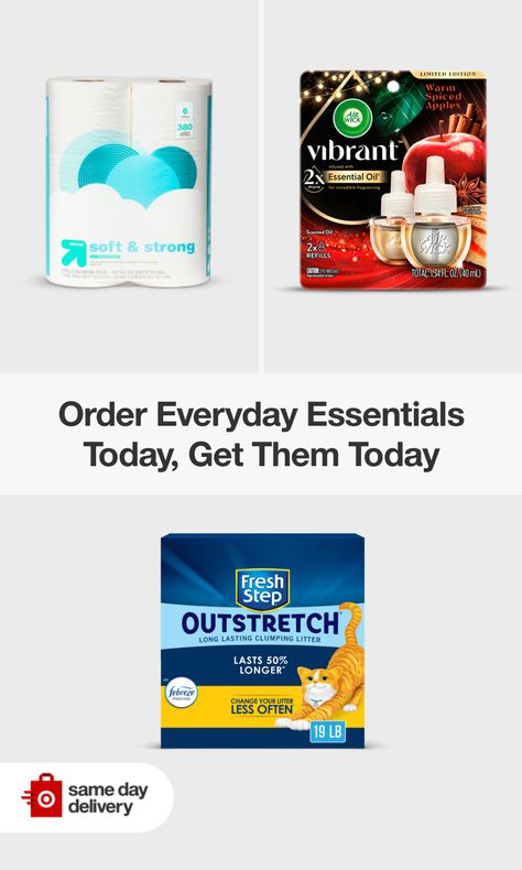 Shopping at Target is easy. Bring home the essentials you need in a few simple steps. Download the Target app, choose the items you need & select your service. Order everyday essentials with Same Day Delivery & get them delivered to your door. Remove Stickers, Shopping At Target, Jeremiah Fisher, Brown Hair Inspo, Telling Time, Purple Nails, Everyday Essentials, Same Day Delivery, Hair Inspo