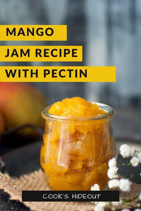 Mango Jam With Pectin, Mango Jam Recipe Homemade, Mango Jelly Recipe, Jam With Pectin, Mango Jam Recipe, Pectin Recipes, Maple Donuts, Jalapeno Jam, Mango Jelly