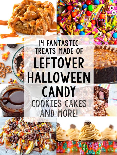 Halloween Candy Cookies, Leftover Halloween Candy Recipes, Candy Cookie Cake, Halloween Candy Recipes, Leftover Candy, Leftover Halloween Candy, Tasty Desserts, Halloween Chocolate, A Ha