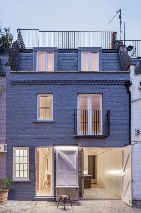 St Luke’s Mews house, London by Jonathan Tuckey Design | Technical | Building Design Painted Houses, Concrete Staircase, Mini Loft, Mews House, Carriage House, Brickwork, Architecture Firm, Residential Architecture, Amazing Architecture