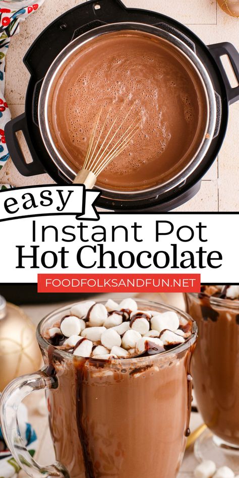 Instant Pot Hot Chocolate, Starbucks Hot Chocolate, Chocolate Abuelita, Crockpot Hot Chocolate, Hot Cocoa Recipe, Hot Chocolate Recipe, Cocoa Recipes, Holiday Drink, Homemade Hot Chocolate