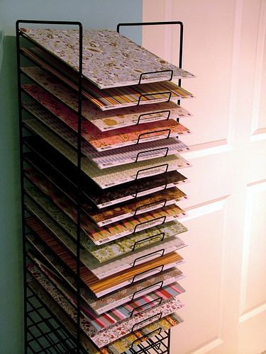 Studio Solutions, Scrapbook Paper Organization, Paper Tower, Scrapbook Paper Storage, Paper Organizer, Scrapbook Organization, Dream Craft Room, Craft Room Design, Ideas Para Organizar