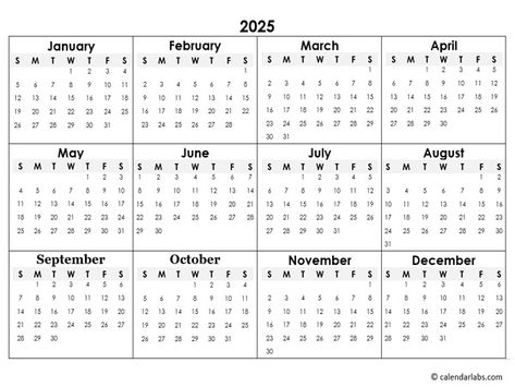 2025 Yearly Mini Calendar Template - Free Printable Templates 2025 Calendar Printable Free, 2025 Printable Calendar Free, Free 2025 Printable Calendar, Onenote Calendar, Student Calendar, Astrology Calendar, Calendar Word, Excel Calendar, Business Calendar