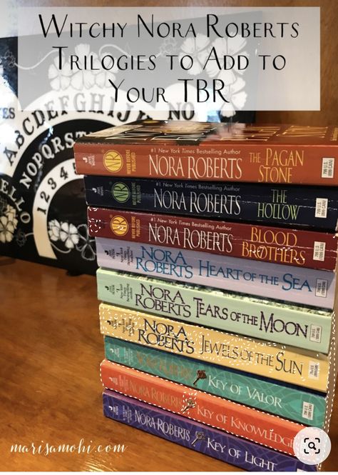 Nora Roberts Books Aesthetic, Nora Roberts Books Trilogy, Best Trilogy Books, Witchy Romance Books, Book Series To Read, Witchy Books, Nora Roberts Books, Tbr Books, Book Bucket