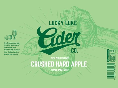 Lucky Luke Cider Label Cider Label, Cider Packaging, Lucky Luke, Beer Label, Label Design, Cider, Global Community, Beverage Can, Packaging Design