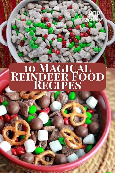 10 Magical Reindeer Food Recipes https://parade.com/1098889/kristamarshall/easy-reindeer-food-recipes/#gid=ci02a5148e500c277c&pid=rudolph-reindeer-mix Reindeer Mix Recipe, Make Reindeer Food, Christmas Morning Recipes, Reindeer Chow, Recipes For The Holidays, Magic Reindeer Food, Family Baking, Reindeer Food, Food Ornaments