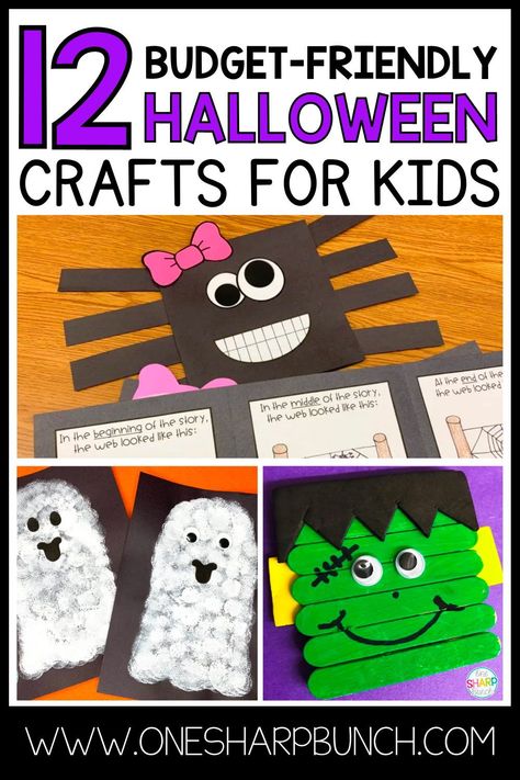 Halloween Crafts And Activities Preschool, Halloween Projects For Kindergarteners, Easy Elementary Halloween Crafts, Halloween Crafts 3 Yo, Grade 2 Halloween Crafts, Halloween School Crafts 1st Grade, 1st Grade Halloween Party Craft, Easy Halloween Craft For Preschool, Halloween Craft Ideas For 2nd Graders