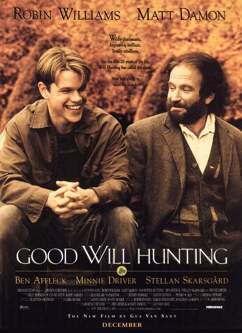 50 Movies To Remind You Why You Love Movies | Thought Catalog Sean Mcguire, Good Will Hunting Movie, Good Will Hunting, Tv Series Online, Best Supporting Actor, Matt Damon, Original Movie Posters, Robin Williams, Movie Soundtracks