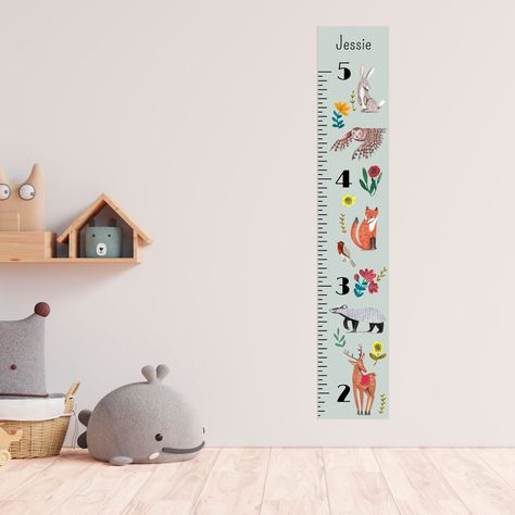 Nursery Growth Chart, Baby Growth Chart, Kids Growth Chart, Personalized Growth Chart, Woodland Animal Nursery, Height Chart, Nursery Poster, Baby Growth, Kid Room