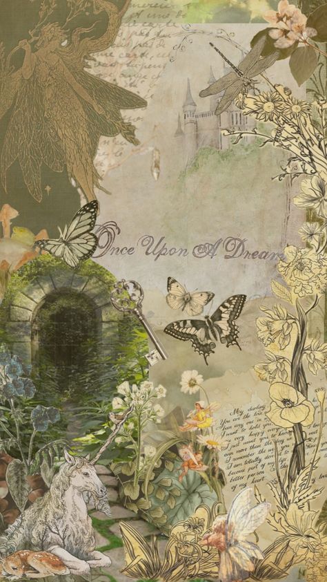 Once upon a dream #fantasy #nature #aesthetic #collageart #wallpaper #butterflies #vibes #fairytale Wallpaper Butterflies, Fantasy Nature, Once Upon A Dream, Fairytale Aesthetic, Dream Fantasy, Nature Aesthetic, Nature Wallpaper, Beautiful Wallpapers, Aesthetic Art