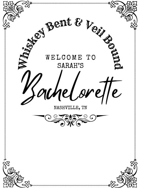 🌟 Welcome to the ultimate Country or Nashville-themed bachelorette party experience! 🌟 🎉 Get ready to celebrate in true Southern style with our "Whiskey Bent & Veil Bound" welcome sign! 🥃👰 ✨ Handcrafted with love and attention to detail, this rustic yet chic sign is the perfect addition to your bachelorette festivities. Whether you're hitting the honky-tonks on Broadway or enjoying a cozy evening with your closest friends, this sign sets the tone for an unforgettable weekend. 🤠 Made with h Nashville Bachelorette Themes, Whiskey Bent And Veil Bound Bachelorette, Themed Bachelorette, Nashville Bachelorette Party, Party Welcome Sign, Bachelorette Themes, Nashville Bachelorette, Bachelorette Invitations, Cozy Evening