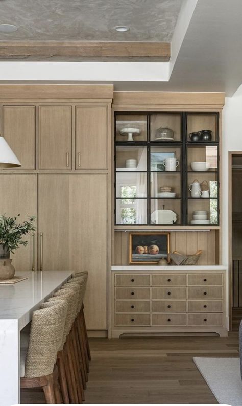 Modern Dining Hutch, Wrap Around Kitchen Cabinets, Form Kitchen Cabinets, Dining Room Cabinetry, Tv In Kitchen Cabinet, Wall Of Cabinets Kitchen, Kitchen Built In Hutch, Dining Room Cabinets Built In, Built In Kitchen Hutch