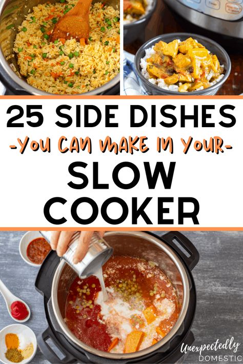 Slow Cooker Bbq Sides, Crockpot Sides For Potluck, Healthy Crockpot Side Dishes, Crockpot Potluck Side Dishes, Slow Cooker Potluck Ideas, Crockpot Side Dishes For Bbq, Slow Cooker Side Dishes Potlucks, Slow Cooker Vegetable Side Dishes, Crockpot Sides Recipes