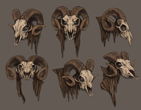 Goat Skull Reference, Animal Skulls Drawing, Skull Mask Aesthetic, Goat Skull Drawing, Animal Skull Reference, Skull Mask Character Art, Goat Skull Art, Goat Skull Mask, Goat Reference