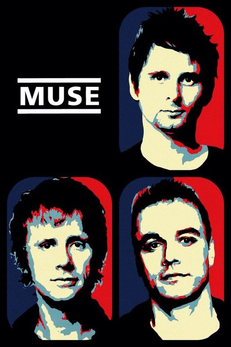 Hermosos y talentosos británicos ♡ Muse Poster Band, Muse Poster, Muse Concert, Muse Band, Arte Punk, System Of A Down, Band Wallpapers, Outdoors Tattoo, Muse Art