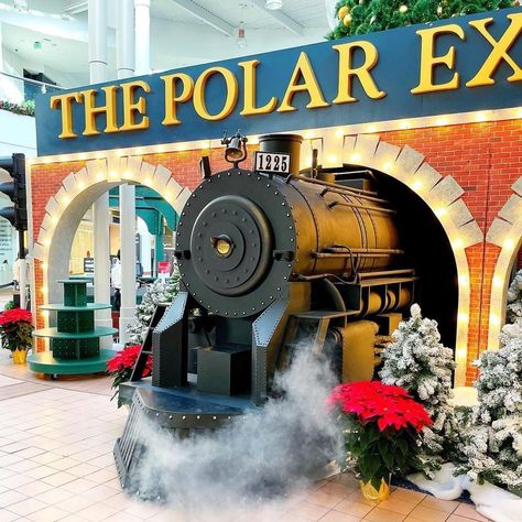 Polar Express Christmas Party, Polar Express Theme, Polar Express Party, Polar Express Train, Diy Christmas Lights, Mall Decor, The Polar Express, Photo Opportunity, Interactive Experience