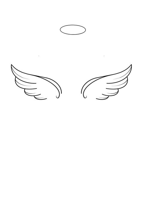 Angel Wings Simple Tattoo, Wings Tattoo Simple, Simple Wing Tattoo, Simple Wings Tattoo, Simple Angel Wings Tattoo, Angel Wings Tattoo Stencil, Simple Angel Wings, Tattoo Designs Angel, Tattoo Angel Wings