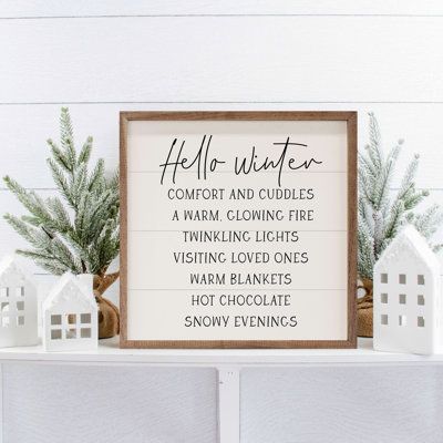 Wood And White Christmas Decor, Nordic Winter Decor, Winter Sayings For Signs, Winter Signs And Sayings, Hygge Winter Decor, Winter Signs Wooden, Winter Entryway Decor, Winter Decorations For Home, January Decorations Ideas