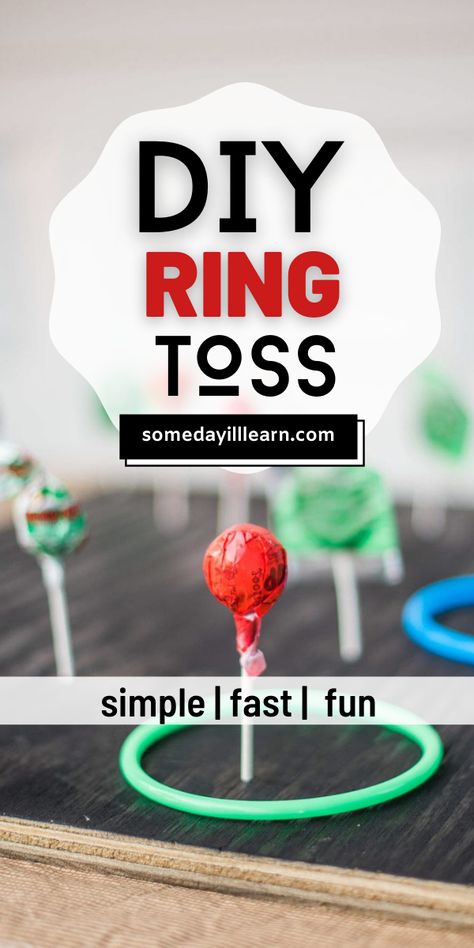 Carnival Game Diy, Ring Toss Carnival Game, Diy Ring Toss, Carnival Party Games, School Carnival Games, Carnival Activities, Diy Carnival Games, Fall Festival Games, Carnival Games For Kids