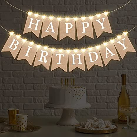 Mens Birthday Party Decorations, Birthday Party Decorations For Adults, Rustic Birthday, Picture Banner, Happy Birthday Bunting, Simple Birthday Decorations, Happy Birthday Text, Banner Garland, Mens Birthday Party