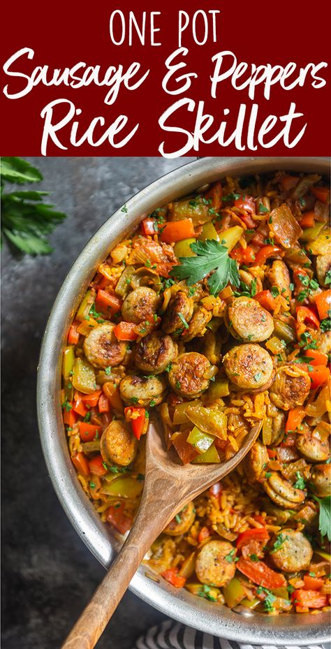 One Pot Sausage And Rice, Sausage And Rice Skillet, Meals Beef, Meals Pasta, One Pot Sausage, Meals Videos, Crockpot Sausage, Sausage And Rice, Chicken Sausage Recipes