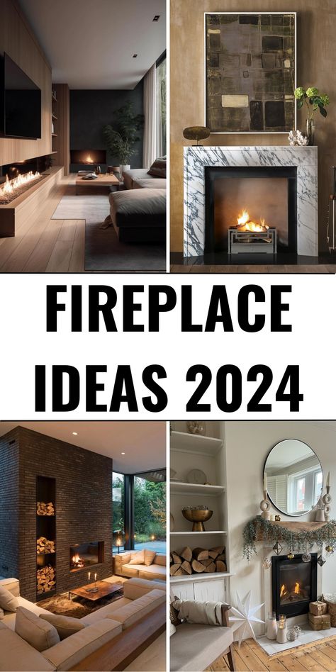 40 Fireplace Ideas 2024: Transform Your Home with Trendy Designs - placeideal.com Home Fireplace Tile, Fireplace Revamp Ideas, Formal Fireplace Ideas, Styles Of Fireplaces, Modern Real Fireplace Ideas, Modern Country Fireplace Ideas, Gas Fire Places Ideas Living Room Modern, Transitional Gas Fireplace Design, Stunning Fireplaces Living Rooms