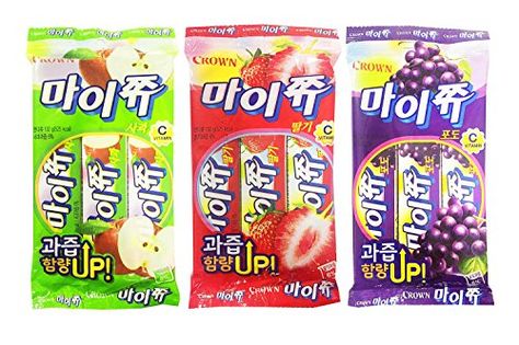 Korean Chewy Fruit Snack My Jju Gummy Variety Pack  Strawberry Grape Apple Pack of 3 >>> Be sure to check out this awesome product.Note:It is affiliate link to Amazon. Gummy Candy Kabobs, Korean Candy, Chocolate Rocks, Grape Apple, Gourmet Candy, Chocolate Babies, Chocolate Sticks, Korean Snacks, Fruit Snack