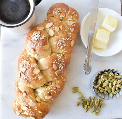 Sourdough Finnish Pulla Bread #Breadbakers Pulla Bread Recipe, Pulla Recipe, Cardamom Bread, South Indian Kitchen, Party Bread, Nut Roll, Sourdough Breads, Recipe Using Sourdough Starter, Pastries Recipes