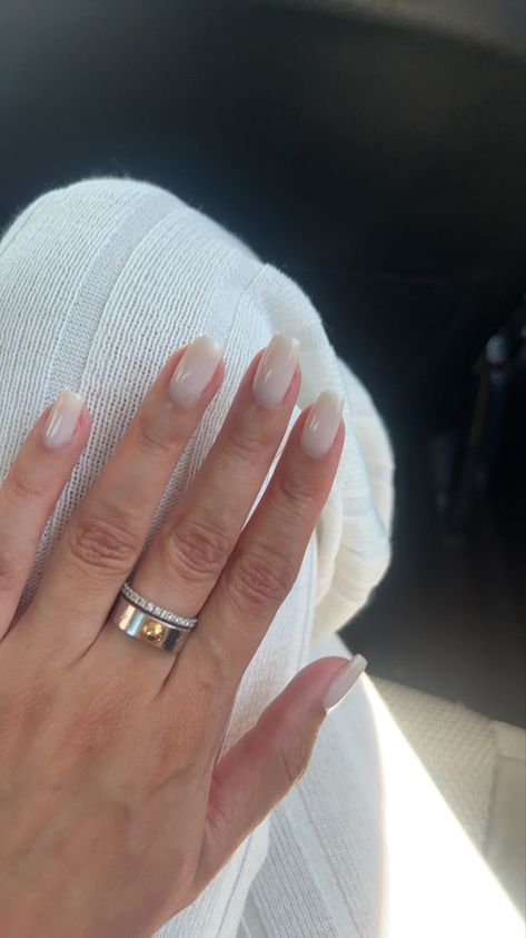 Sheer White Nails With Design, Bunny Short Nails, Square Nails Milky White, Sheer White Nails, White Nails Square, Nails Funny Bunny, Nails Sheer, Nails Milky White, Nails Milky