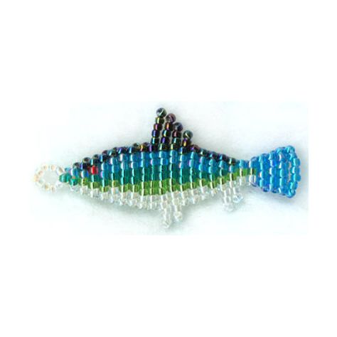 3D Trout Seed Bead Fish Pattern, Fish Pony Bead Pattern, Pony Bead Fish Pattern, Bead Fish Pattern, Fish Bead Pattern, Pony Bead Fish, Beaded Fish Pattern, Pony Bead Animals, Bead Lizard