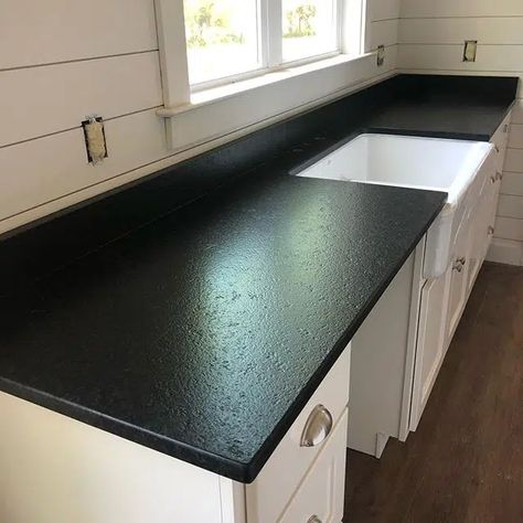 The Beauty of Leathered Granite Countertop Finishes Black Leathered Granite Countertops, Leather Countertop, Black Granite Countertops Kitchen, Honed Granite Countertops, Leathered Granite Countertops, Leathered Granite, Black Pearl Granite, Historic Kitchen, Kitchen Design Countertops