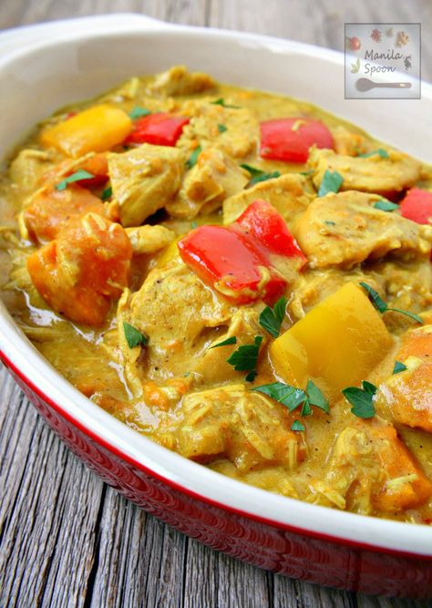 Filipino Chicken Curry, Coconut Chicken Curry, Cibo Asiatico, Coconut Chicken, Coconut Curry Chicken, Curry Chicken Recipes, Curry Recipe, Idee Pasto Sano, Chicken Curry