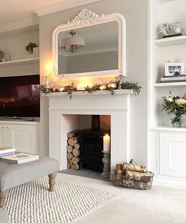 Alcove Ideas Living Room, Log Burner Living Room, Victorian Living Room, Cosy Living, Cottage Living Rooms, Cosy Living Room, Cottage Kitchens, Living Room Shelves, Living Room Decor Cozy