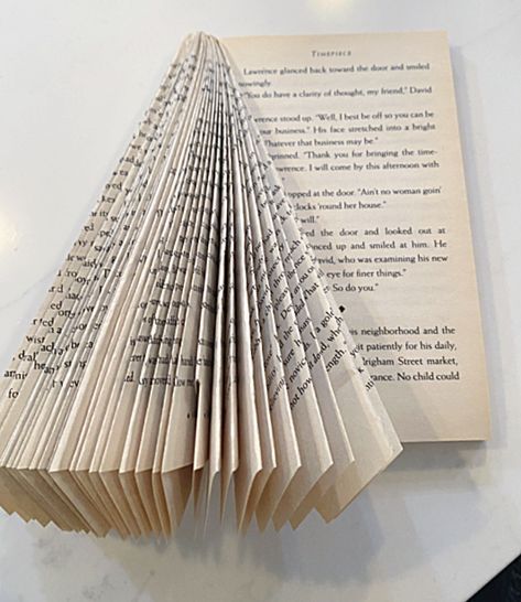 DIY Christmas tree from old book Christmas Trees From Book Pages, Folded Paper Trees, Folding Paper Christmas Trees, Folded Book Christmas Tree Diy, Book Fold Christmas Tree, Paper Book Christmas Tree, Book Folding Christmas Tree, Christmas Tree Book Pages, Christmas Tree Book Folding