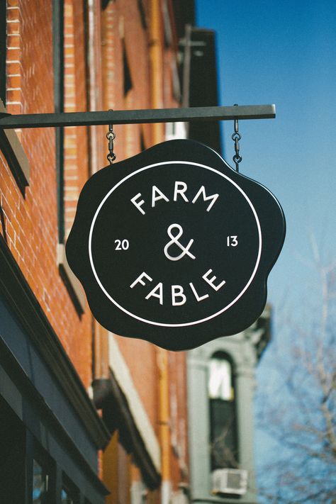 a vintage cookbook shop with other fun kitchen things happening regularly. Desain Merek, Blade Sign, Shop Signage, Retail Signage, Exterior Signage, Shop Sign Design, Interior Vintage, Farm Shop, Wayfinding Signage