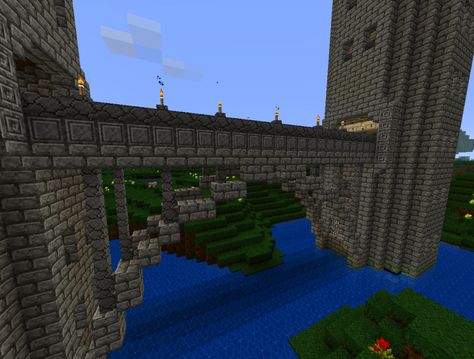 Simple Chateau - Screenshots - Show Your Creation - Minecraft ... Minecraft Mountain Castle, Minecraft Arch, Mountain Castle, Minecraft Mountain, Bridge Ideas, Castle Ideas, Arch Bridge, Minecraft Building, Minecraft Projects