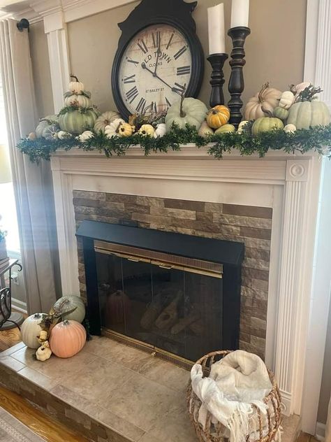 Mantle With Clock, Mantle Decor With Clock, Clock Town, Big Clock, Halloween Inspiration, Fireplace Mantle, Mantle Decor, House Decor, Fireplace