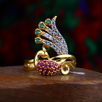 916 gold cz peacock design ring Peacock Rings Gold, Peacock Ring Design, Peacock Ring Design Gold, Peacock Jewelry Ring, Rajasthan Jewellery, Vanki Designs Jewellery, Unique Gold Jewelry Designs, Peacock Ring, Peacock Jewelry