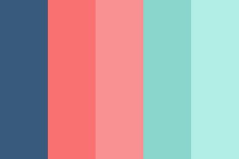 Coral Teal Blue color palette Navy Blue Teal And Coral Bedroom, Color Palette With Navy Blue, Teal Blue Color Palette, Coral Color Combinations, Name Finder, Coral Colour Palette, Teal Color Palette, Palette Blue, Three Color Combinations