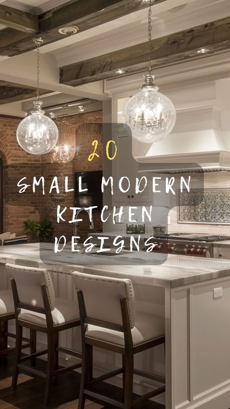 Chic Small Kitchens! Explore 20 Small But Chic Modern Kitchen Ideas That Blend Function With Style. Ready To Embrace Chic? Click To Explore And Embrace! 🏠✨ #ChicKitchens #SmallSpaceDesign #FunctionalStyle #ExploreAndEmbrace #KitchenInspiration Small Kitchen Furniture Ideas, Dreamy Kitchen Aesthetic, Small Modern Kitchens With Islands, Small High End Kitchen, Small Kitchen Minimalist Design, Kitchen Style Ideas Modern, Small Gourmet Kitchen, Modern Kitchen Design Luxury 2025, Kitchen Ideas Modern Luxury 2024