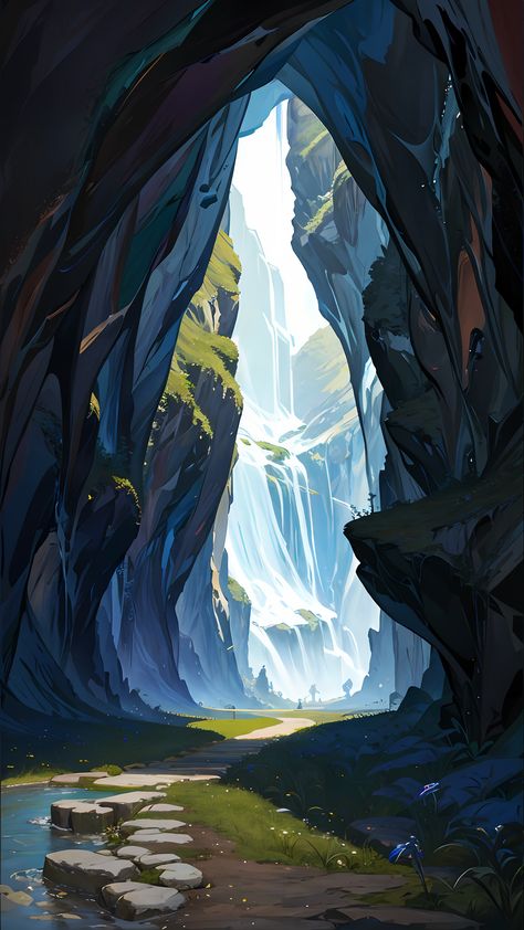 cave, background , big, masterpiece, fantasy, larg Magical Cave Illustration, Fantasy Cave Concept Art, Fantasy Cave City, Fantasy Cave Art, Fantasy Cave, Cave Landscape, Cave Background, Cave Photography, Tunnel Book