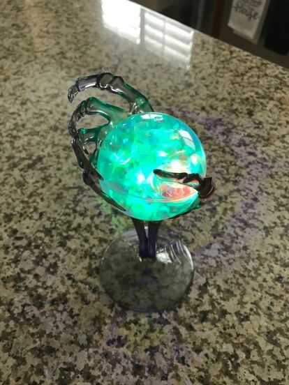 How To Make A Crystal Ball From Two Dollar Tree Items | Hometalk Diy Halloween Apothecary Jars, Spooky Outdoor Halloween Decor, Blood Candles, Monster Wreath, Holidays Crafts, Topiary Diy, Dollar Tree Halloween, Fun Wreath, Dollar Store Halloween