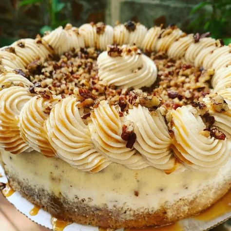 Fancy Cheesecake Recipes, Summer Cheesecake Recipes, Butter Pecan Cheesecake Recipe, Unique Cheesecake Recipes, Pecan Cheesecake Recipes, Butter Pecan Cheesecake, Cheesecake Cake Recipes, Pecan Crust, Yummy Cheesecake