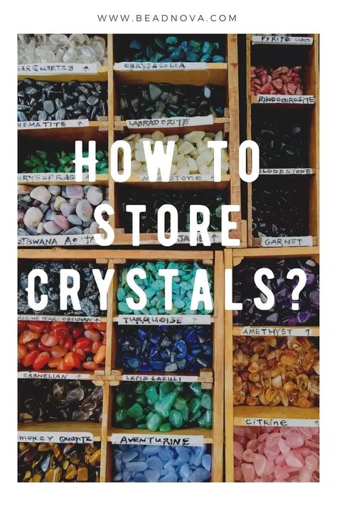 Knowing how to store crystals is critical if you want them to last longer. Unfortunately, exposure to the environment and mishandling are two of the biggest problems that gem collectors face. Learn how to properly store your treasures for the long term in the blog. #crystal #gemstone #healingenergy #storecrystals Storage For Crystals, Where To Store Crystals, How To Store Crystals And Stones, How To Store Crystals, Storing Crystals, Store Crystals, Crystal Magick, Crystals Energy, Crystal Store