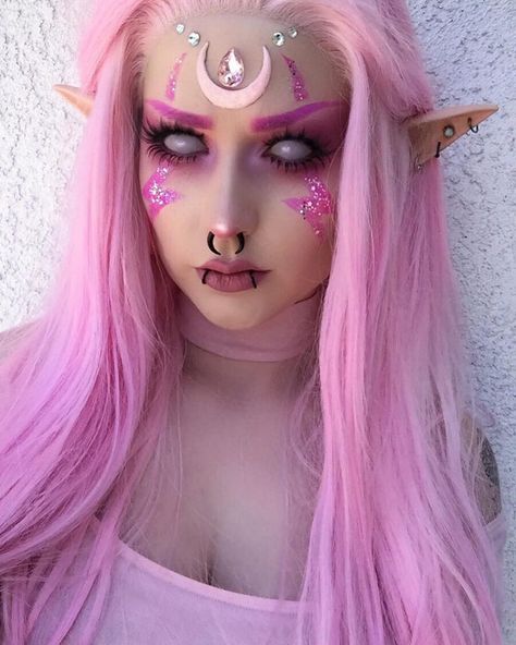 Elf Cosplay, Punk Makeup, Halloween Makeup Inspiration, Elf Makeup, Fx Makeup, Dark Makeup, Sfx Makeup, Fantasias Halloween, Halloween Makeup Looks