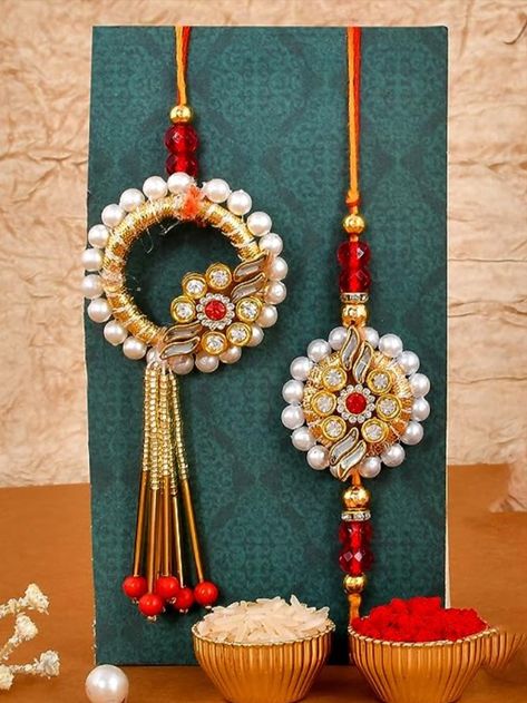 Rakhi Combo Package Content (4 Items): 2 Premium Rakhis (1 Handmade Colorful Thread Kundan Rakhi for Brother, 1 Premium Red Floral Kundan Lumba Rakhi for Bhabhi), 1 Best Wishes Greeting Card, 1 Sweet Candy Roli Chawal Set Rakhi For Bhabhi, Evil Eye Rakhi, Kundan Rakhi, Lumba Rakhi, Bhabhi Rakhi, Rakhi For Brother, Art Painting Gallery, Sweet Candy, Chocolate Candy