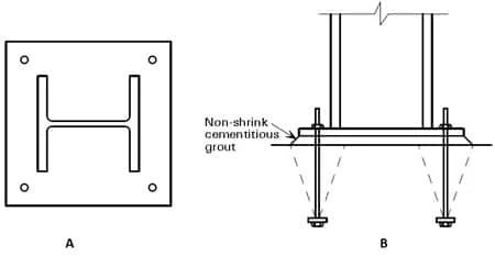 Steel Column to Foundation Details Steel Foundation Detail, Steel Column Detail, Steel Column Design, Precast Concrete Slabs, Steel Frame Structure, Cubes Architecture, Building Columns, Metal Column, Book Tower